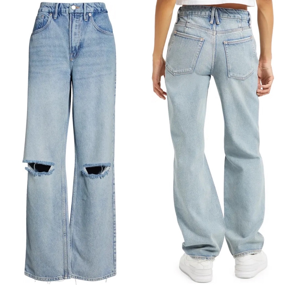 Good American Good '90s Ripped High Waist Relaxed Jeans in Indigo293. AI